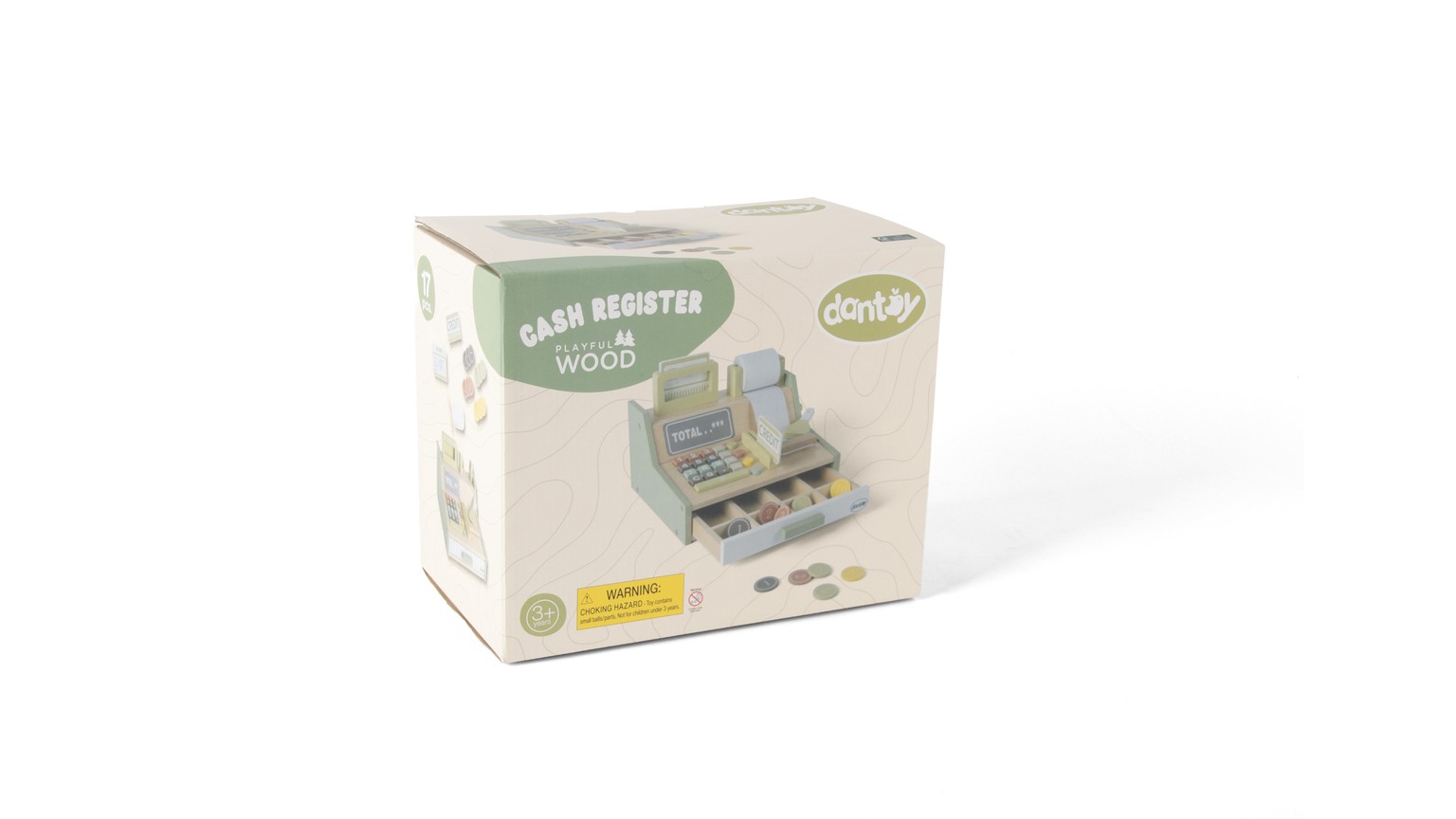 Kaufladenkkasse Holz Geschenkbox 17 Teile